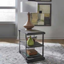 Modern View Tiered End Table in Gauntlet Gray