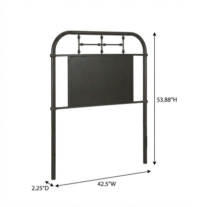 Twin Distressed Metal Headboard, Vintage Design, Sturdy Metal Tube Construction