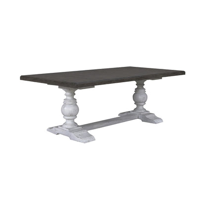 River Place Trestle Table Set in Pine Solids & Veneers