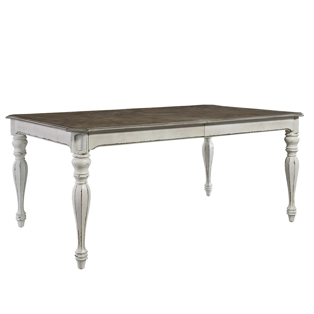 7 Piece Rectangular Table Set in Rubberwood Solids w/ White Oak & Birch Veneers