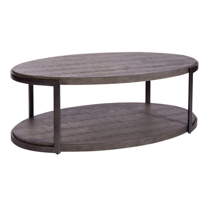 Modern View Oval Cocktail Table in Gauntlet Gray