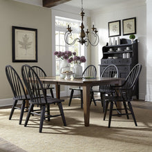 7 Piece Rectangular Table Set in Rubberwood Solids & White Oak Veneers