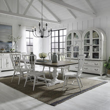 River Place River Place 7 Piece Trestle Table Set - Riverstone White & Tobacco