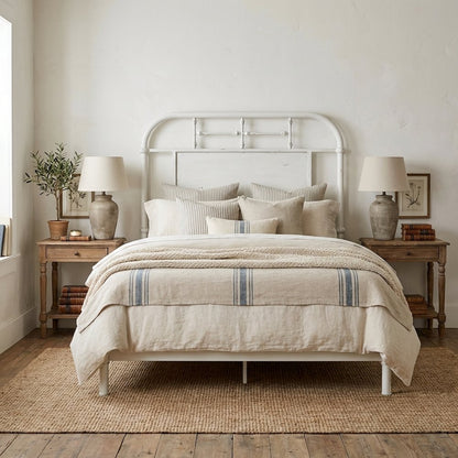 Distressed Metal Twin Headboard Vintage Style Metal Tube Frame