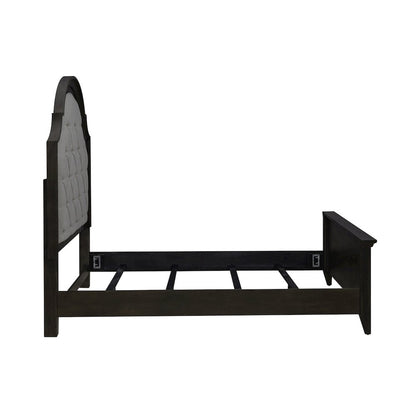 Queen Uph Bed in Rubberwood Solids & Split Heart White Oak Veneers