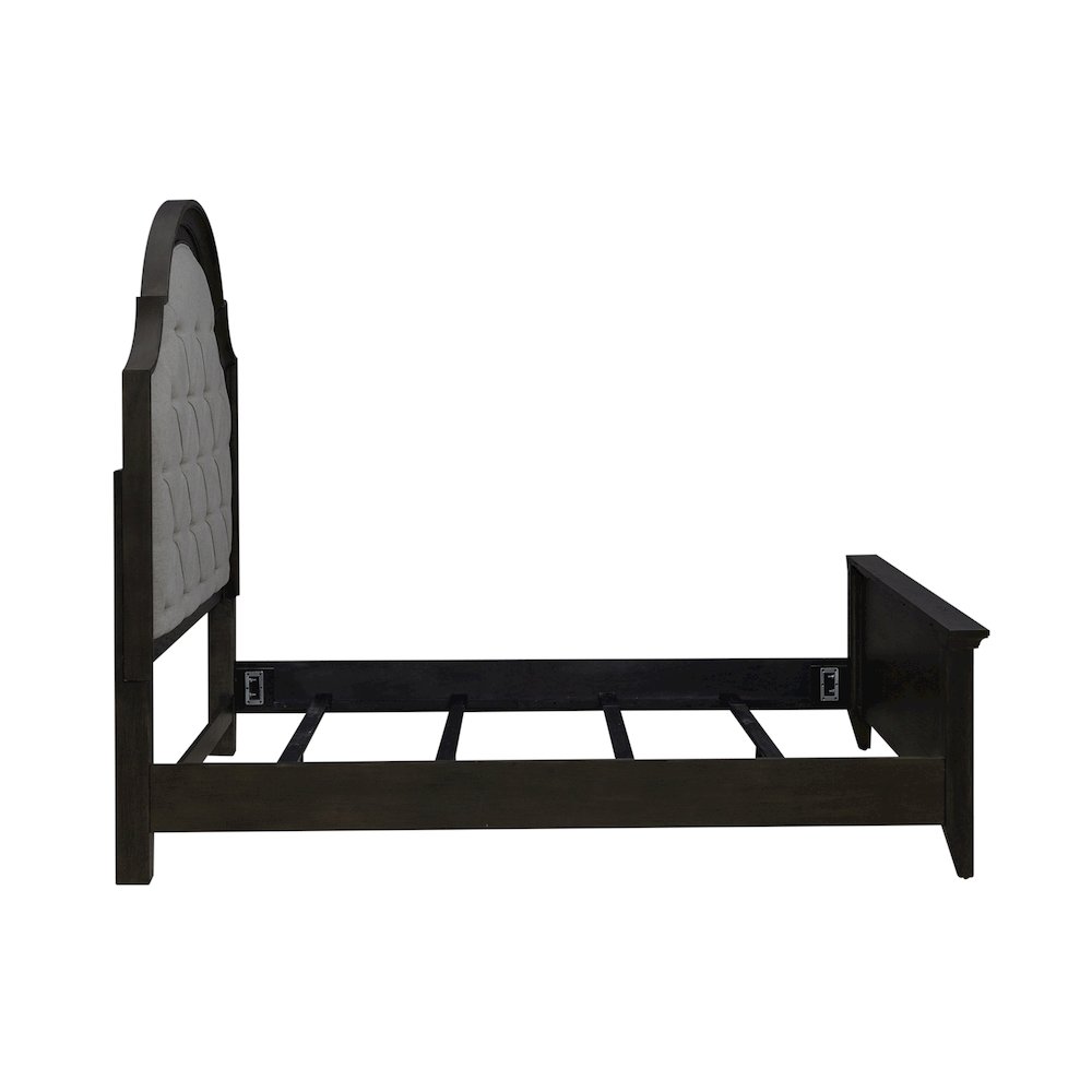 Queen Uph Bed in Rubberwood Solids & Split Heart White Oak Veneers