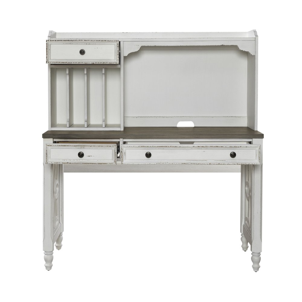 L Shaped Desk Set in Rubberwood Solids w/ White Oak & Birch Veneers