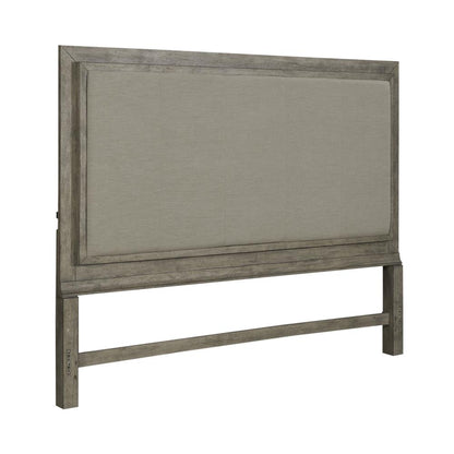 Canyon Road Queen Upholstered Panel Headboard w/ Lights in Burnished Beige