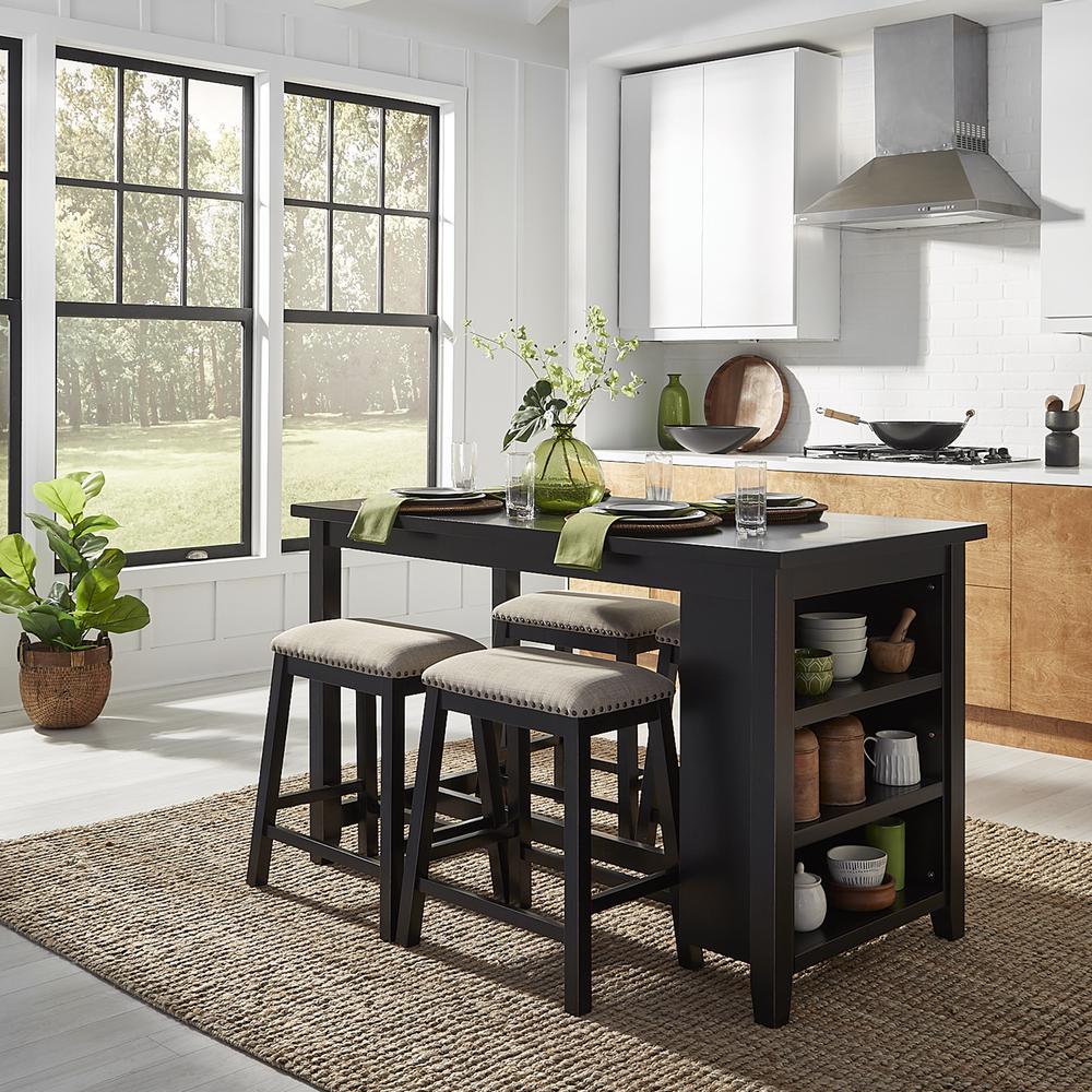 Brook Creek 5 Piece Counter Set - Black in Black