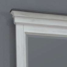 Queen Panel Bed, Dresser & Mirror, Night Stand - White w/ Charcoal Tops