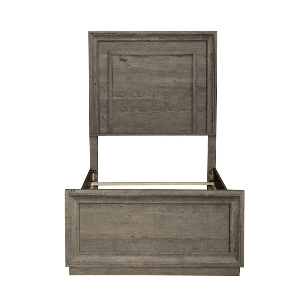 Twin Panel Bed in Rubberwood Solids & Paper Laminate