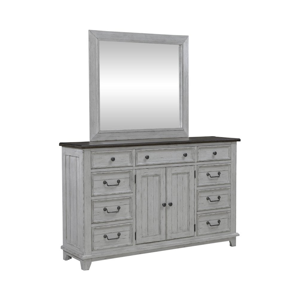 Dresser & Mirror in Pine Solids & Veneers