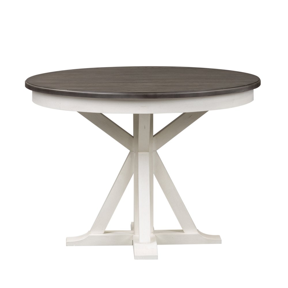 Pedestal Table in Poplar & Rubberwood Solids w Pine Veneer