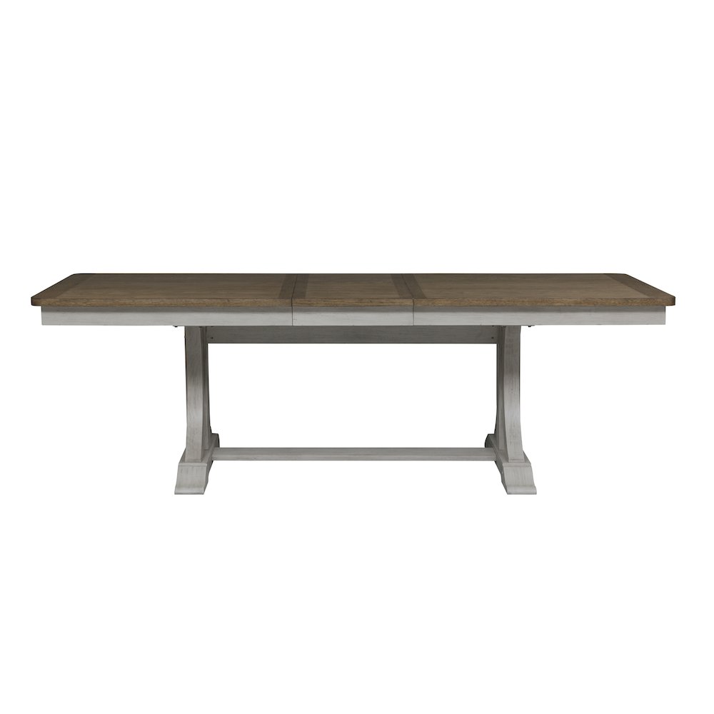 Trestle Table in Rubberwood Solids with Hickory & Pine Veneers