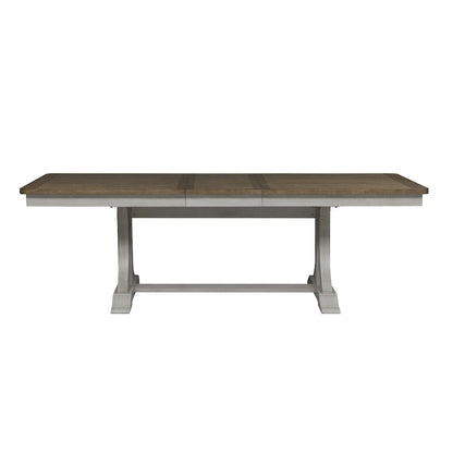 Trestle Table in Rubberwood Solids with Hickory & Pine Veneers