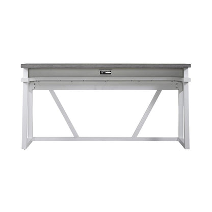 Console Bar Table Contemporary White in Two-Tone Shell White