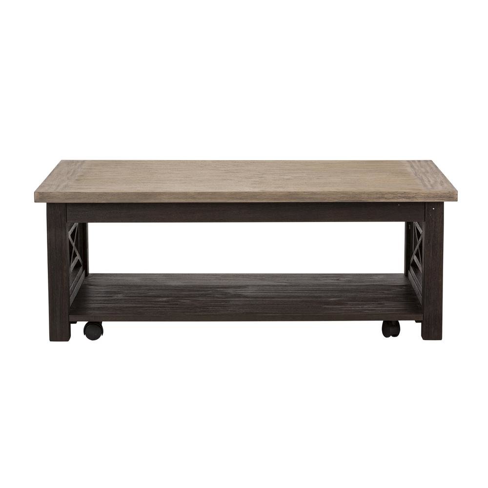 Black Living Room Table – Coffee Table for Living Room, Acacia Wood