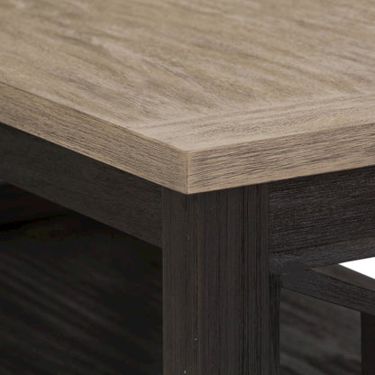 Black Living Room Table – Coffee Table for Living Room, Acacia Wood