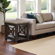 Black Square End Table – Farmhouse Side Table for Living Room Décor