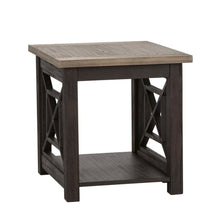 Black Square End Table – Farmhouse Side Table for Living Room Décor