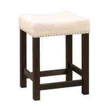 Black Upholstered Stool for Vanity, Small Vanity Stool with Poplar Legs
