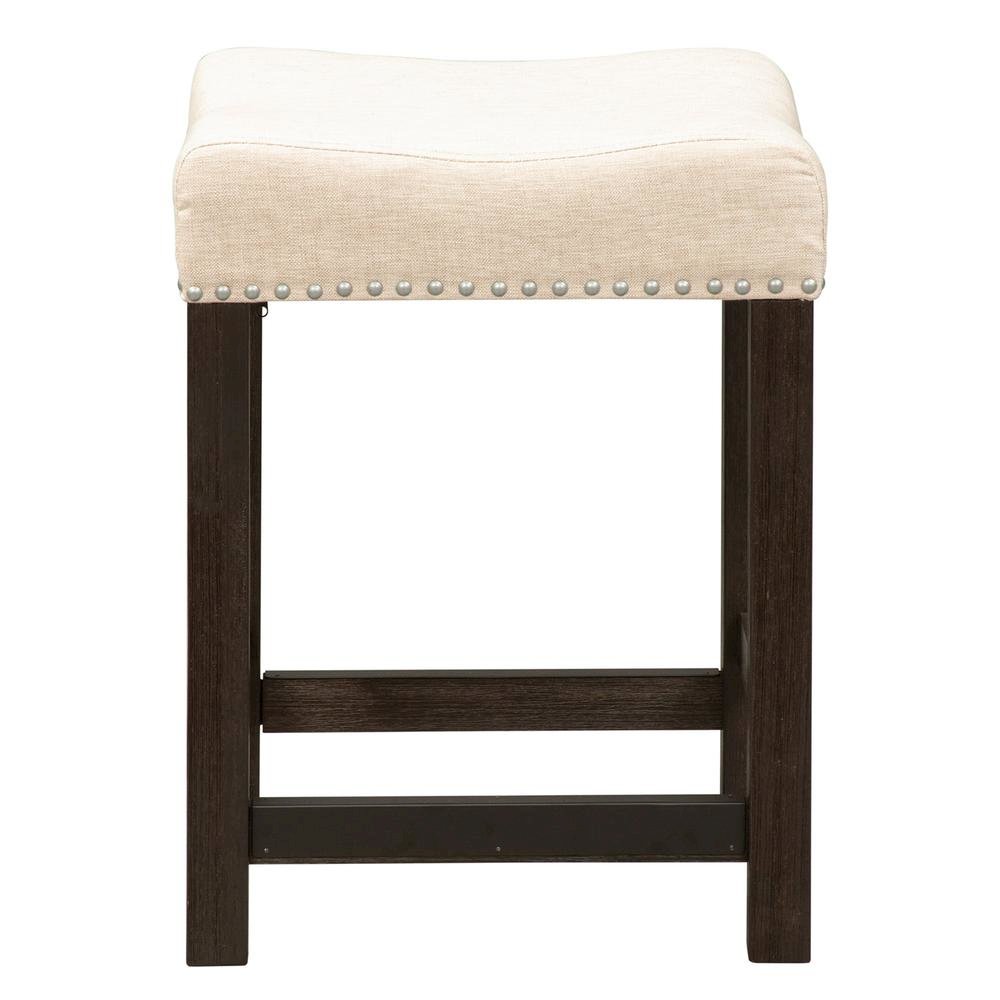 Black Upholstered Stool for Vanity, Small Vanity Stool with Poplar Legs