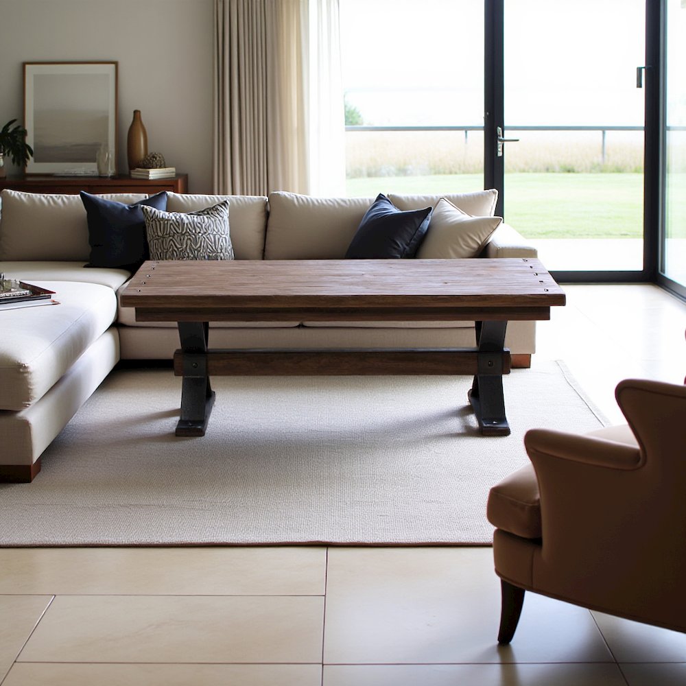 Brown Rectangular Coffee Table – Elegant Living Room Center Table Design
