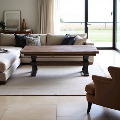 Brown Rectangular Coffee Table – Elegant Living Room Center Table Design