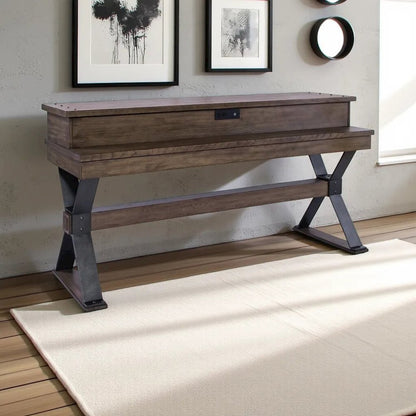 Brown Console Bar Table – Perfect for Behind Couch or Sofa with Storage