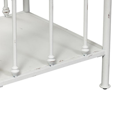 Metal Nightstand - Antique White, Small Metal Side Table for Bedroom