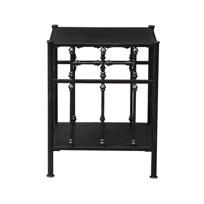 Black Metal Nightstand – Stylish Metal Side Table for Bedroom or Living Room