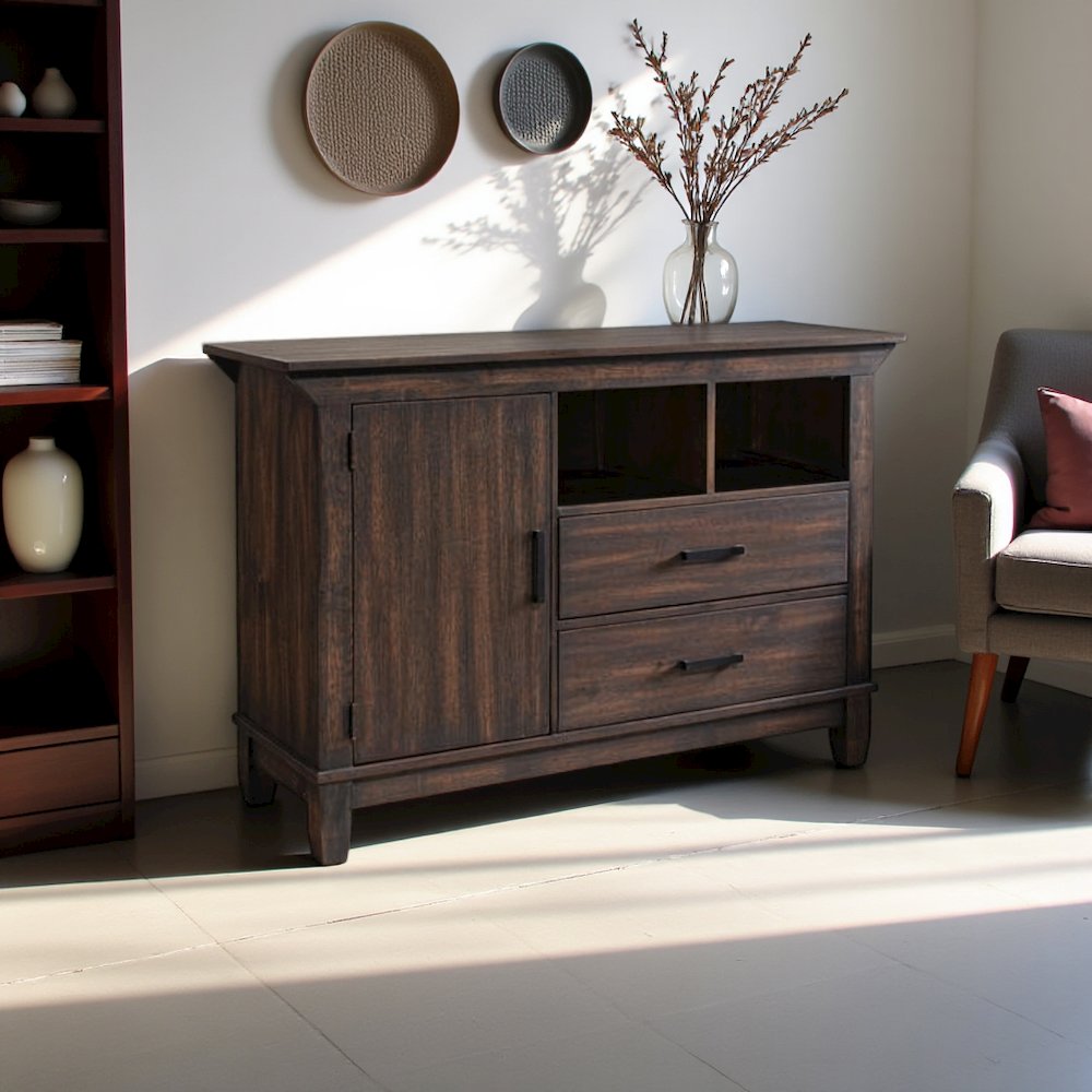 Brown Small Buffet Cabinet – Versatile Entryway or Short Floor Cabinet