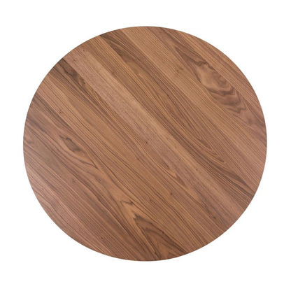 Brown Round Pedestal Dining Table – Elegant Dining Table for 4 Persons