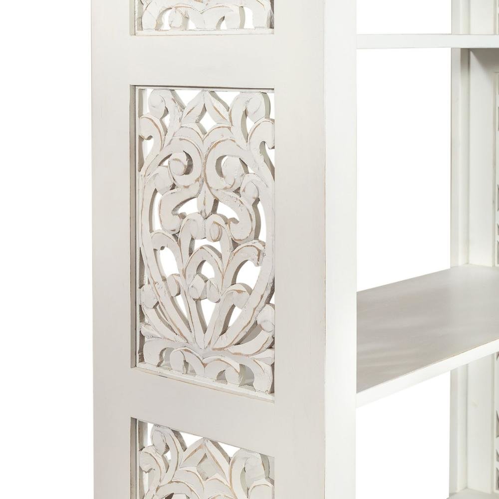 White Narrow 5-Tier Bookcase, Skinny Bookshelf, Tall Narrow Bookshelf