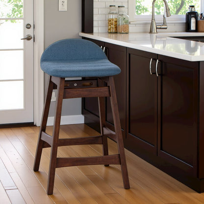 Brown Wooden Counter Height Chair with Back – Stylish Bar Stools for Kitchen
