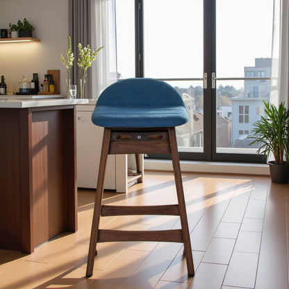 Brown Wooden Counter Height Chair with Back – Stylish Bar Stools for Kitchen