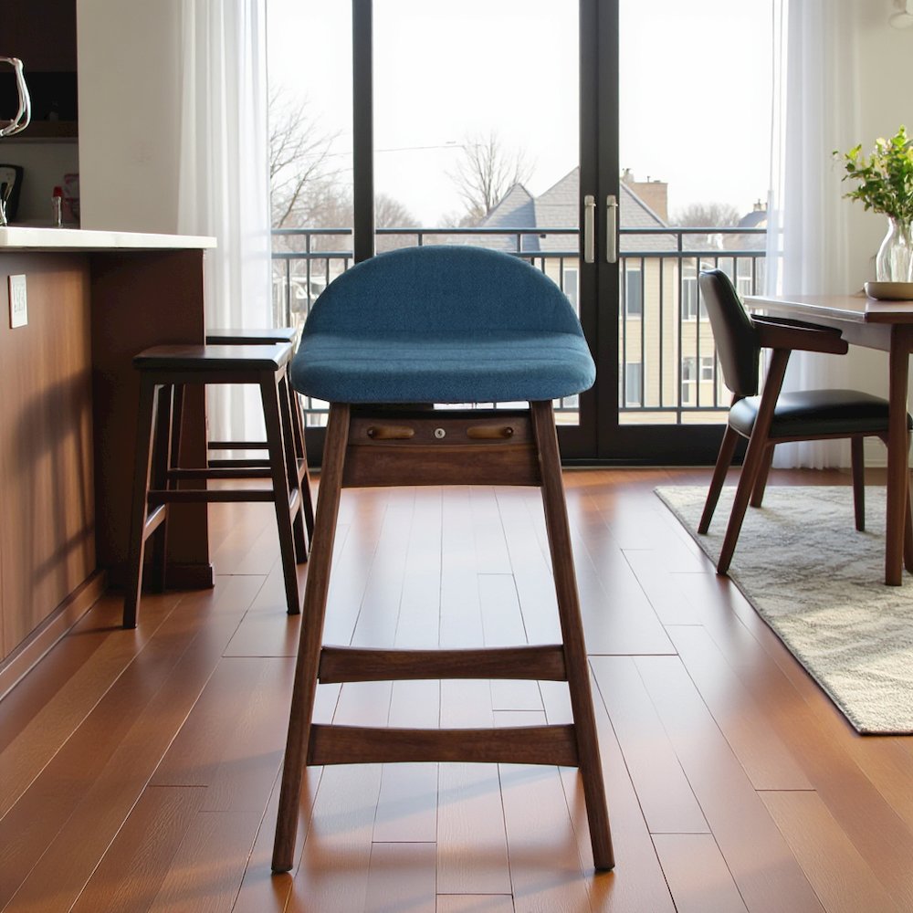 Brown Wooden Counter Height Chair with Back – Stylish Bar Stools for Kitchen