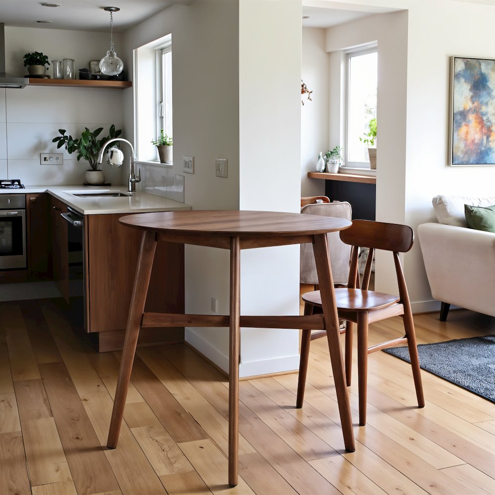 Brown Round Dining Table – Elegant Small Round Kitchen Table for Any Space