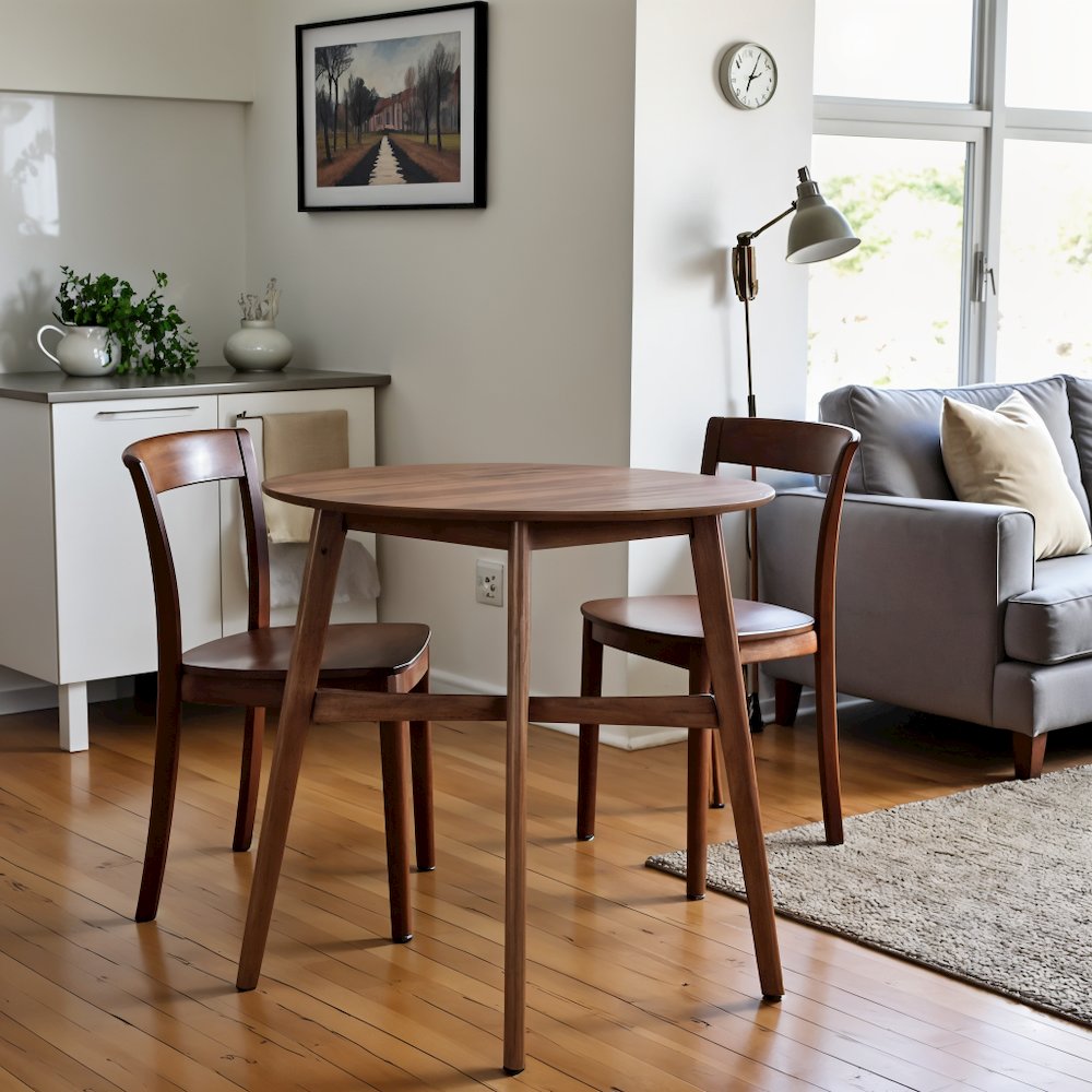 Brown Round Dining Table – Elegant Small Round Kitchen Table for Any Space