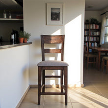 Brown Wooden Counter Height Chairs – Bar Stools with Back for Kitchens