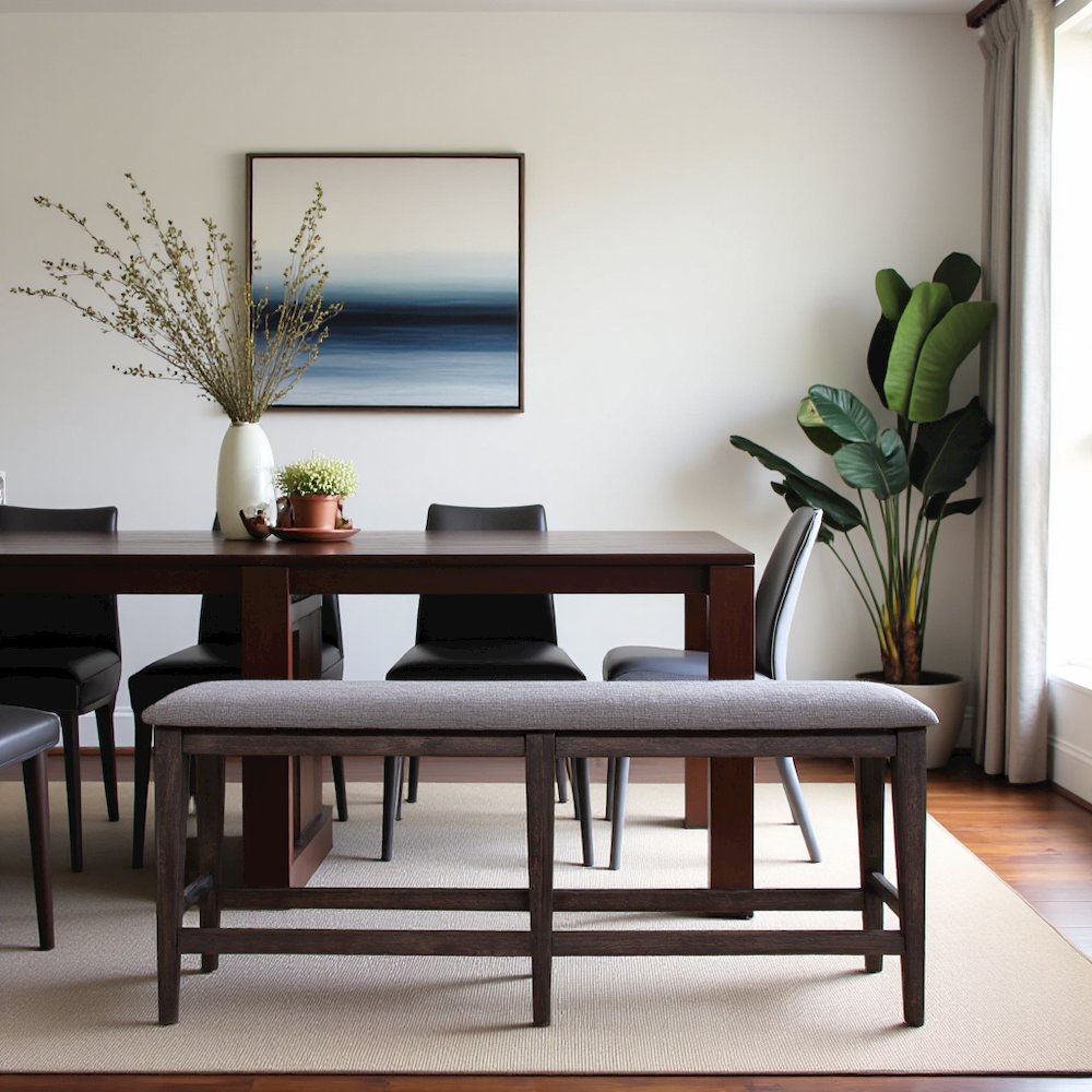 Brown Wooden Dining Bench – Versatile Bedroom or Entryway Bench Seat