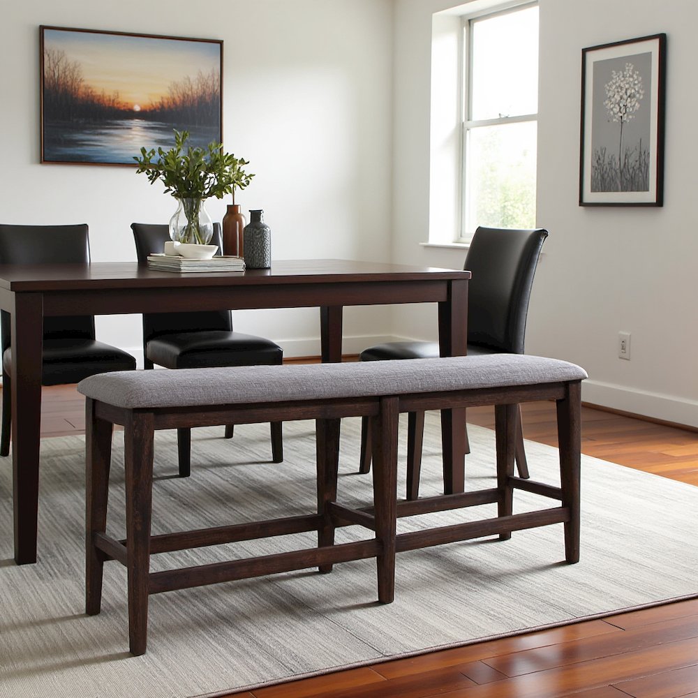 Brown Wooden Dining Bench – Versatile Bedroom or Entryway Bench Seat