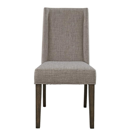 Elegant Brown Side Chair – Upholstered Wooden Dining Chair for Any Room
