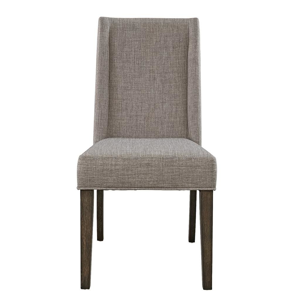 Elegant Brown Side Chair – Upholstered Wooden Dining Chair for Any Room