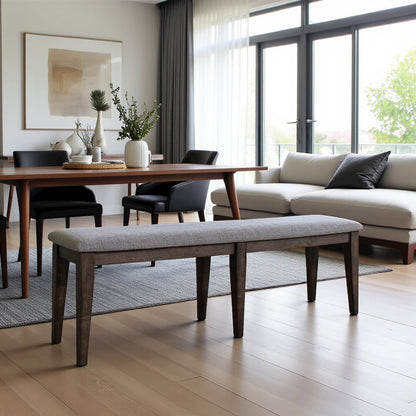 Brown Dining Bench – Solid Wood Bench for Dining Table with Storage