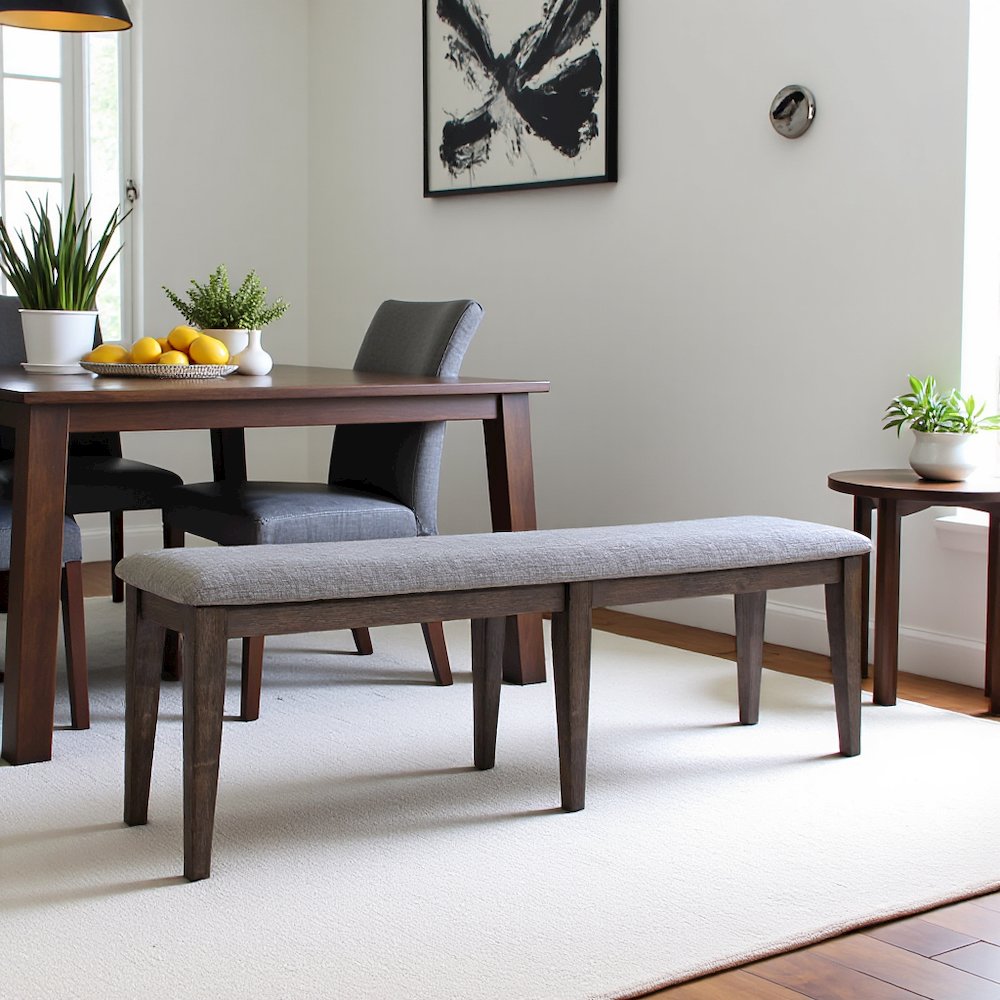 Brown Dining Bench – Solid Wood Bench for Dining Table with Storage