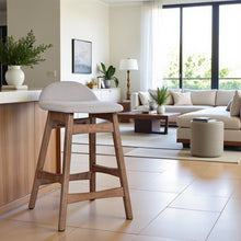 Light Tan Counter Height Chair – Wooden Bar Stool with Back for Kitchens