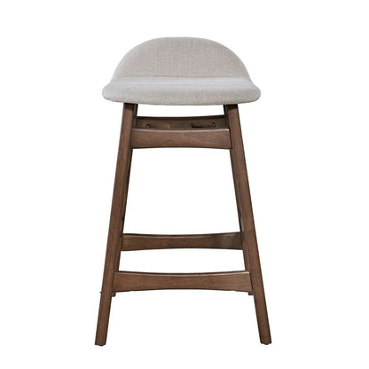 Light Tan Counter Height Chair – Wooden Bar Stool with Back for Kitchens