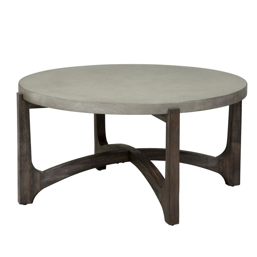 Brown Round Cocktail Table – Stylish Living Room Center Table for Living Room