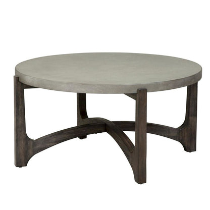 Brown Round Cocktail Table – Stylish Living Room Center Table for Living Room